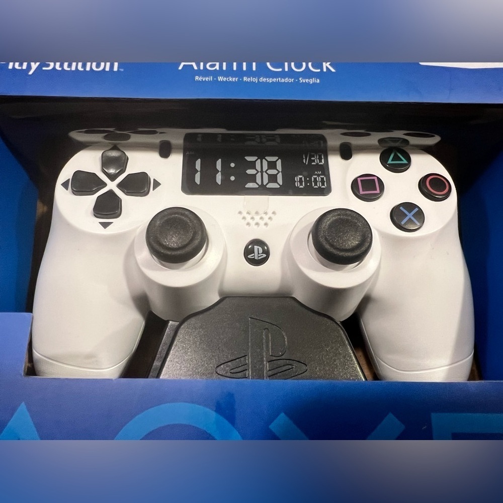 Sony White PlayStation Controller Alarm Clock with Digital Display